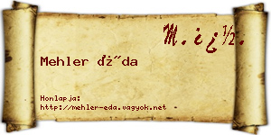 Mehler Éda névjegykártya